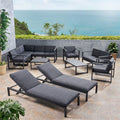 12-Piece Outdoor Aluminum Sectional Sofa Set in Black B56457