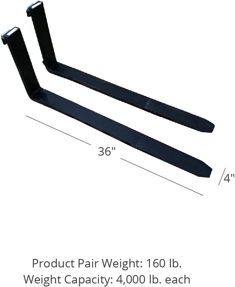 36 Pallet Fork Blades, 4,000 LB Load Capacity, Class II Forklift Blades E432160