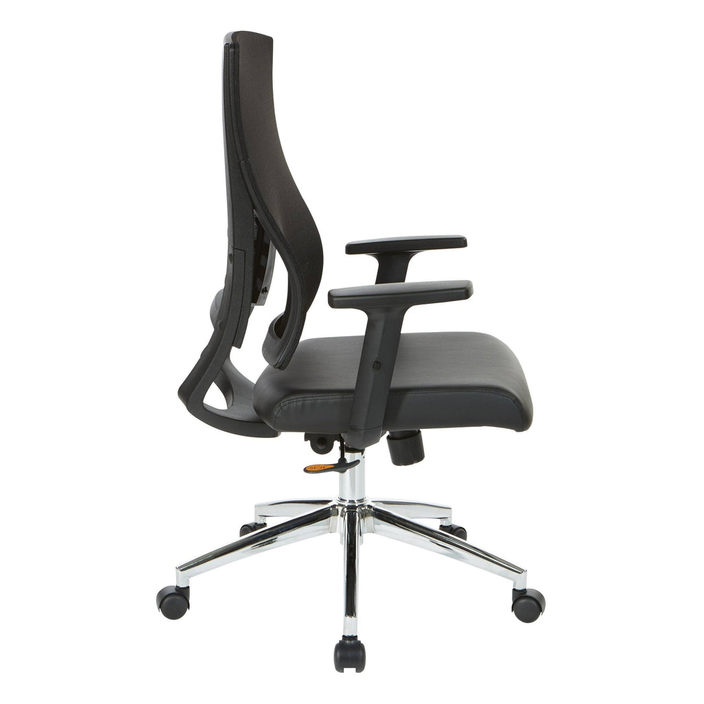 Bonded Leather Seat Office Chair with Black Frame T941991