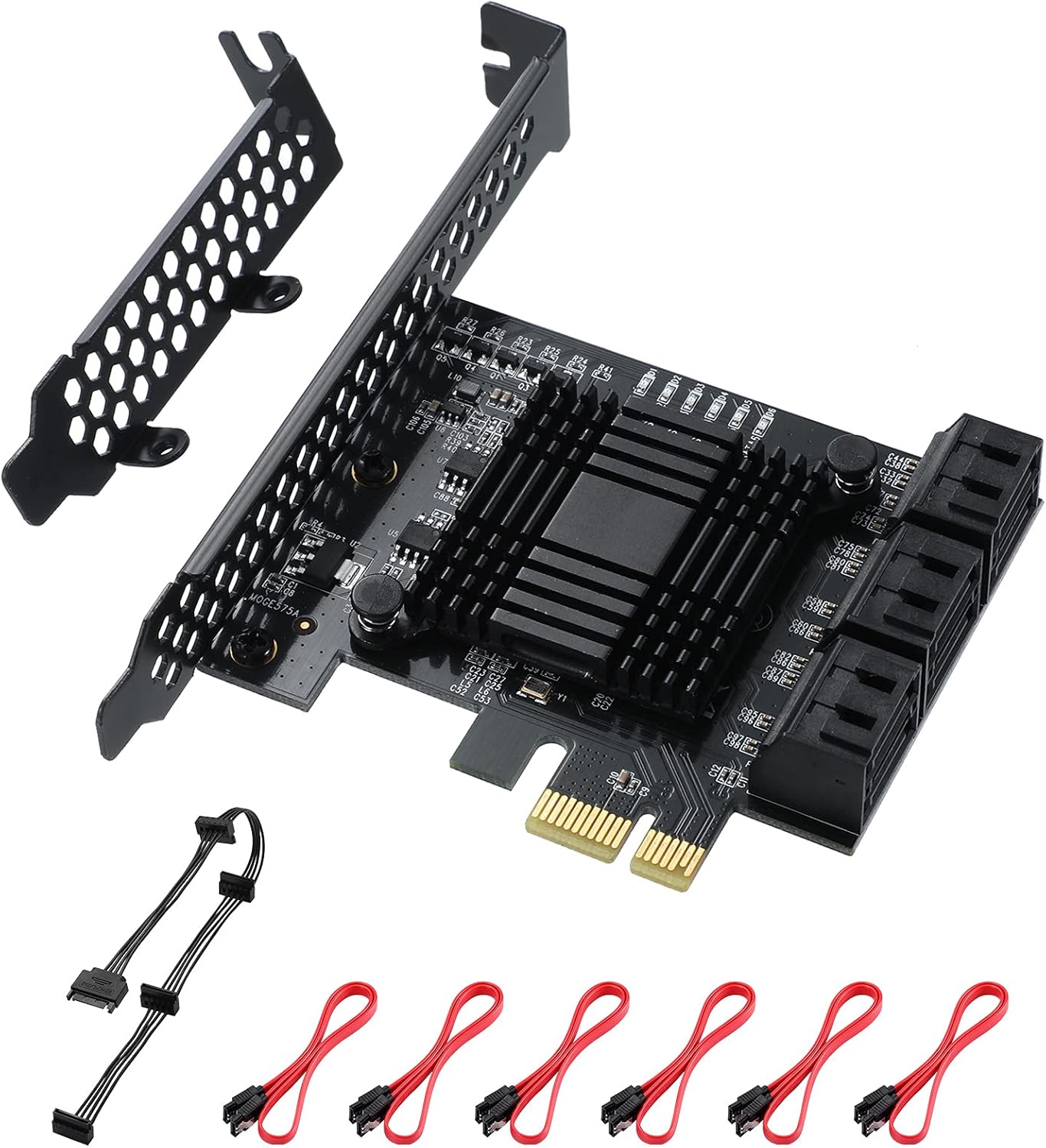 PCIe SATA Card 8 Port with 8 SATA Cables and Low Profile Bracket, Pack of 2 H752