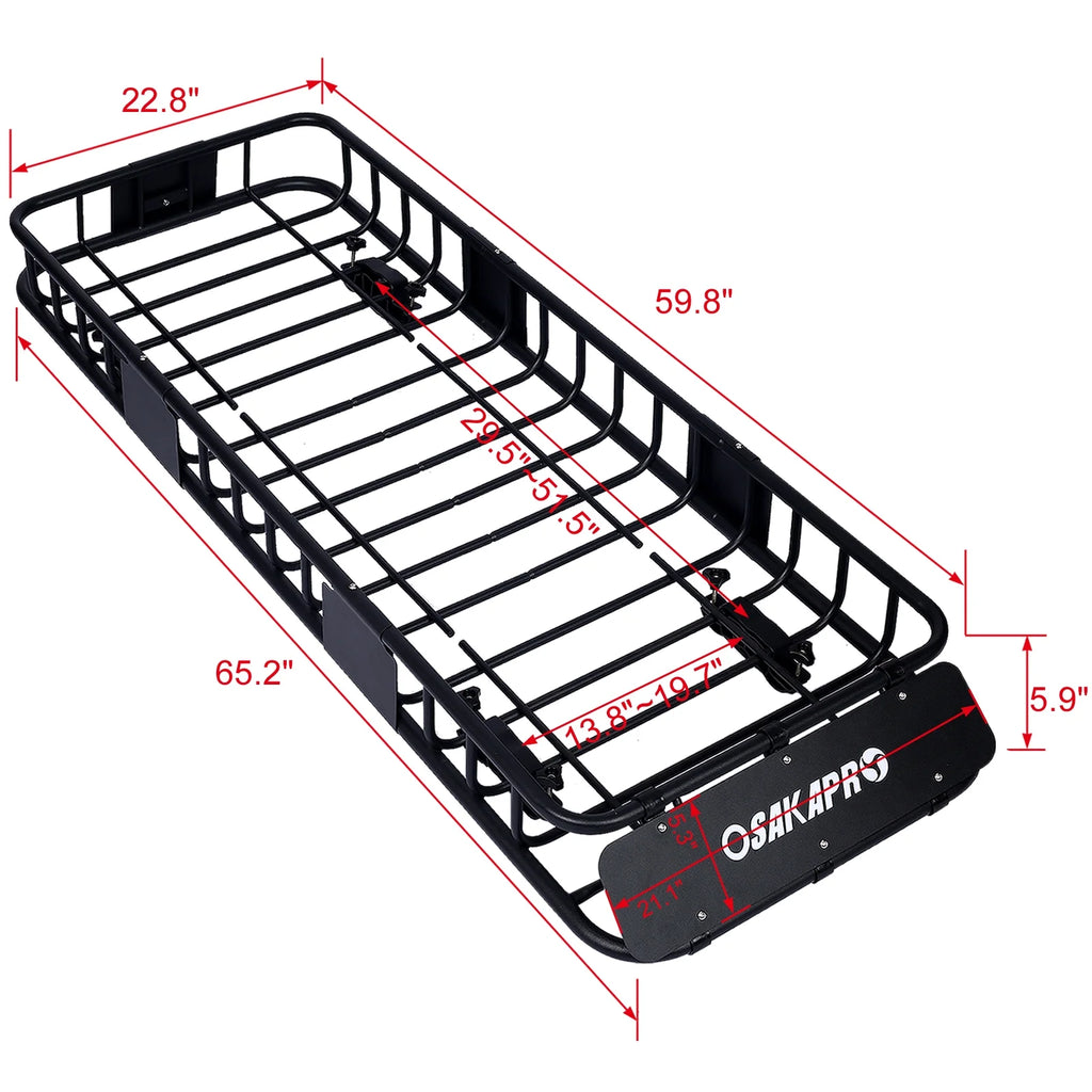 Black Steel Roof Rack Cargo Carrier Basket B1547