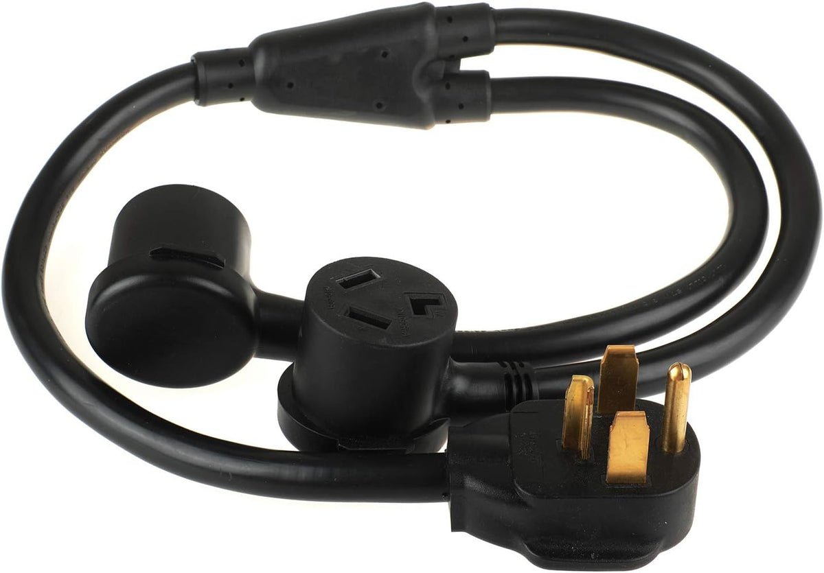 3 Prong Dryer Y Splitter Cord Adapter, 30AMP, 250 Volt, Pack of 2 N6820
