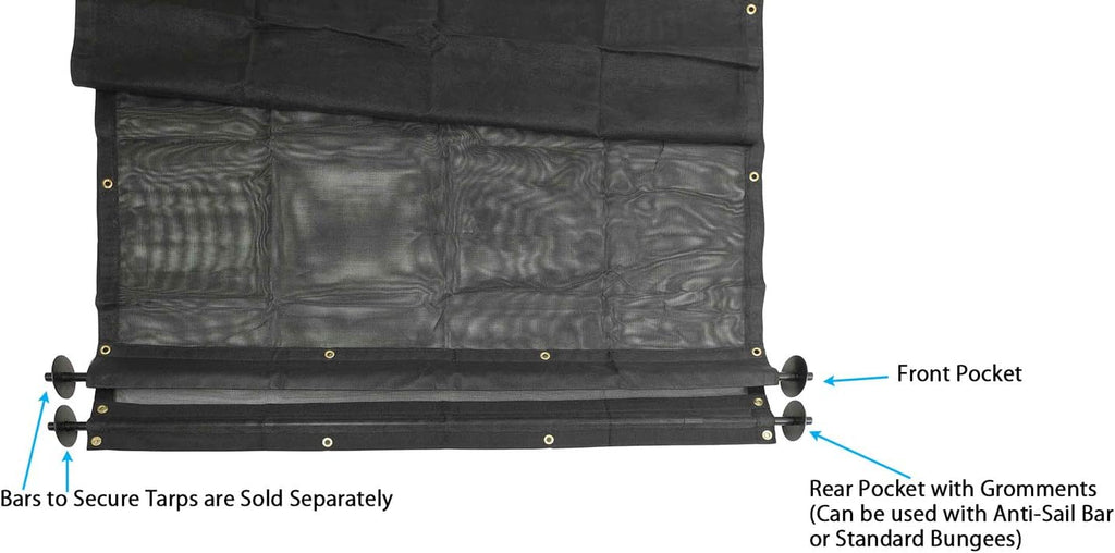 7' x 16' Vinyl Coated Mesh Dump Truck Tarps with 5 Inch 18oz Double Pocket X69661