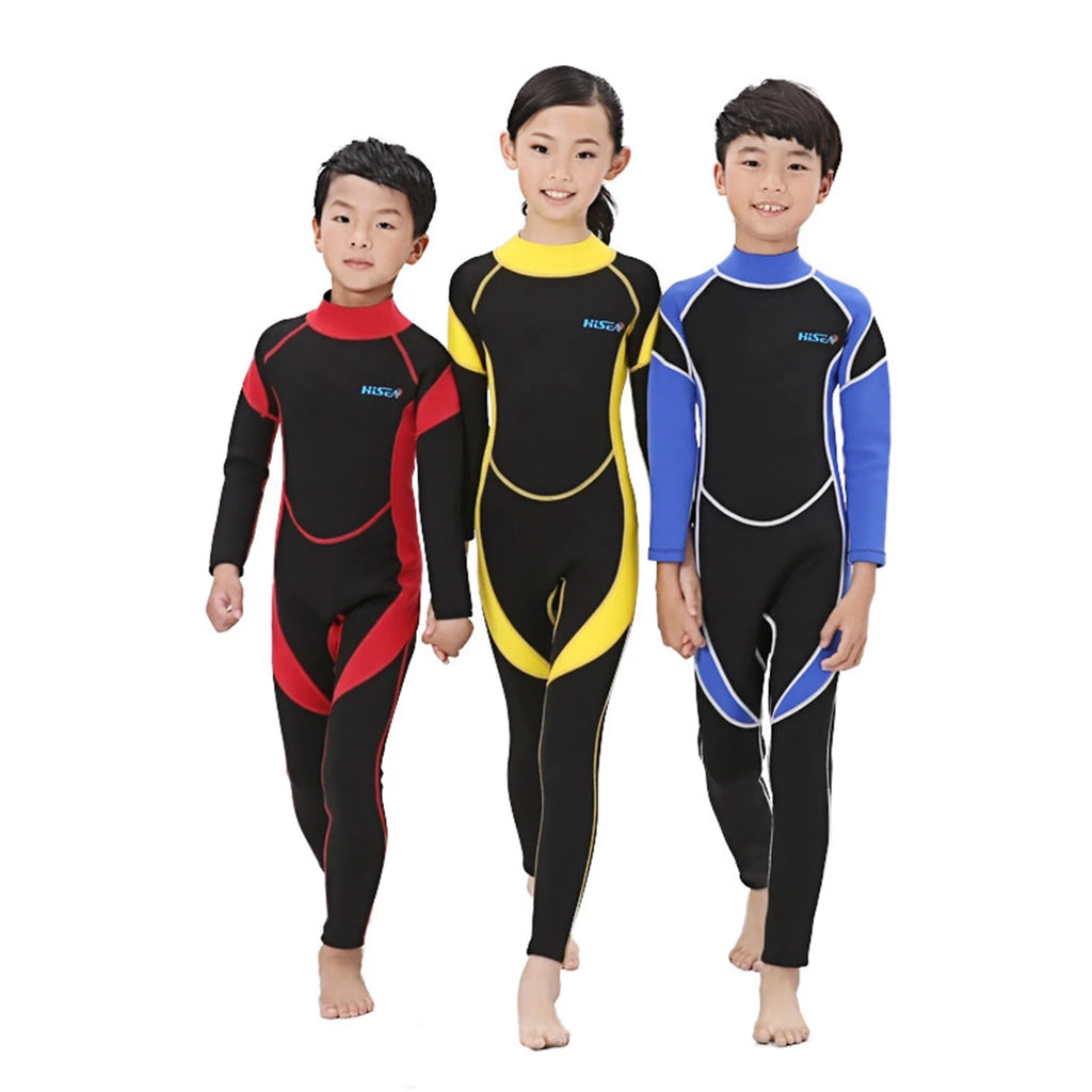 Kids Zippered Long Sleeve Diving Swimsuit Quick Dry One Piece Surf Suit E6302