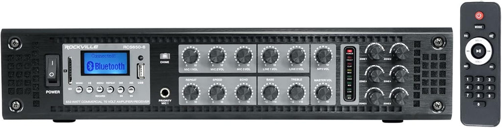 650 Watt 6 Zone 70v Commercial Amplifier W4457