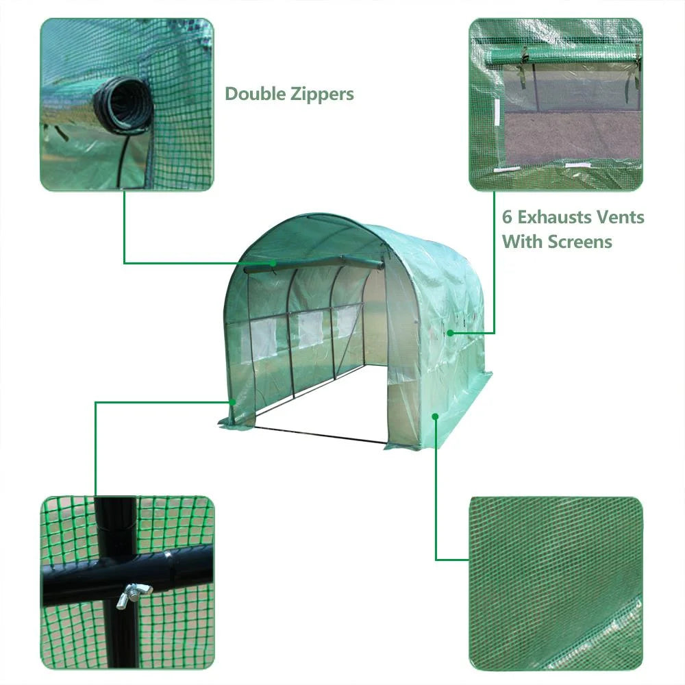 12' x 7' x 7' Portable Walk In Greenhouse Tent with Roll Up Window B5400