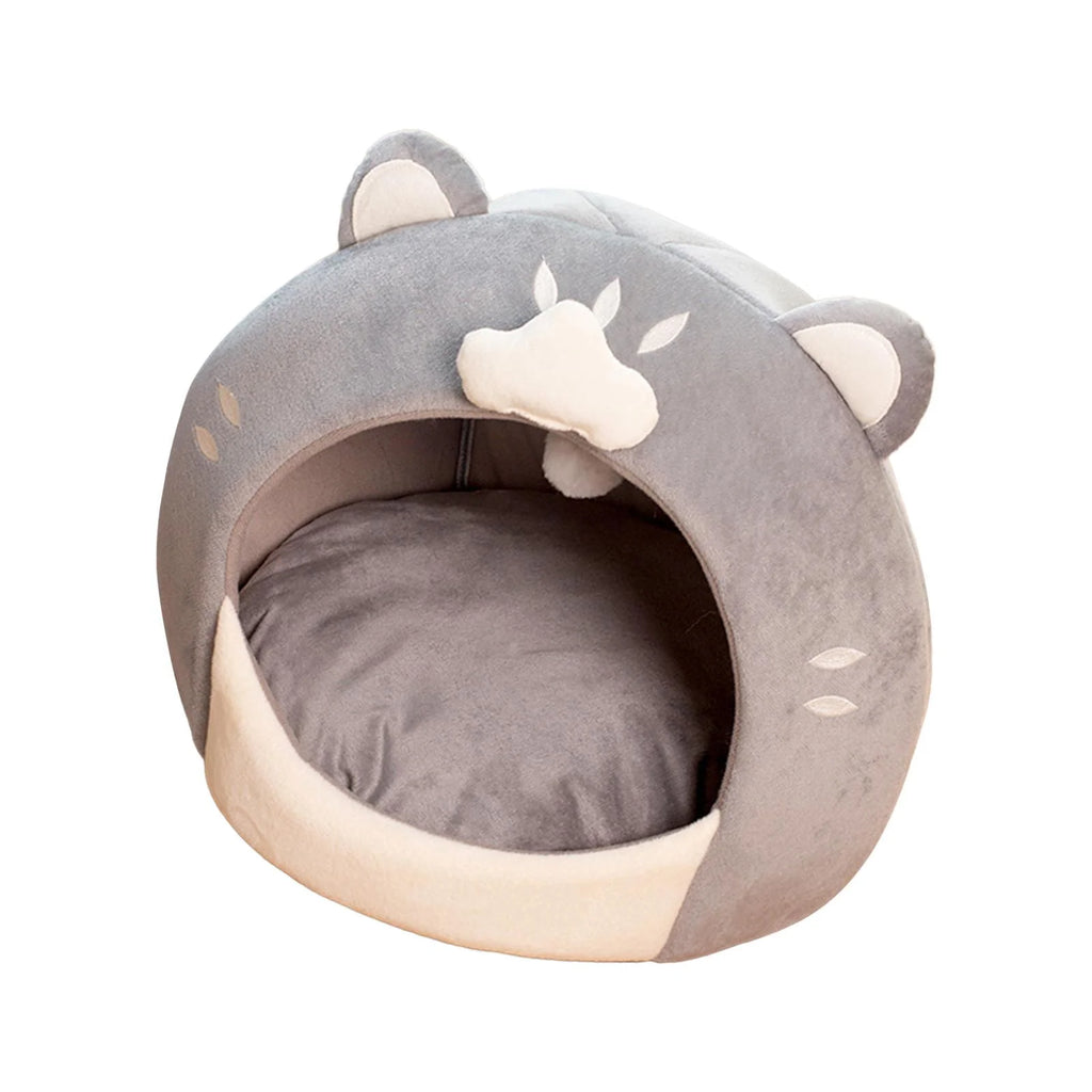 Kittens Cat Bed Covered Cat House with Plush Ball Inner Cushion W825