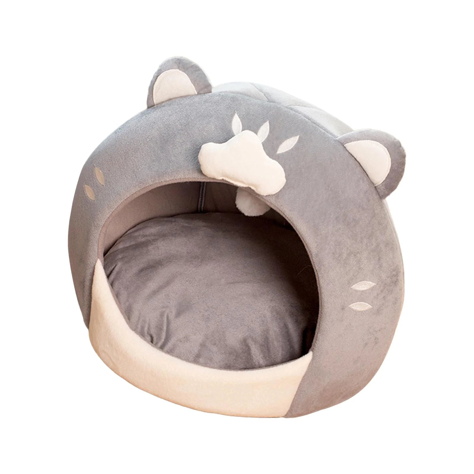 Kittens Cat Bed Covered Cat House with Plush Ball Inner Cushion W825