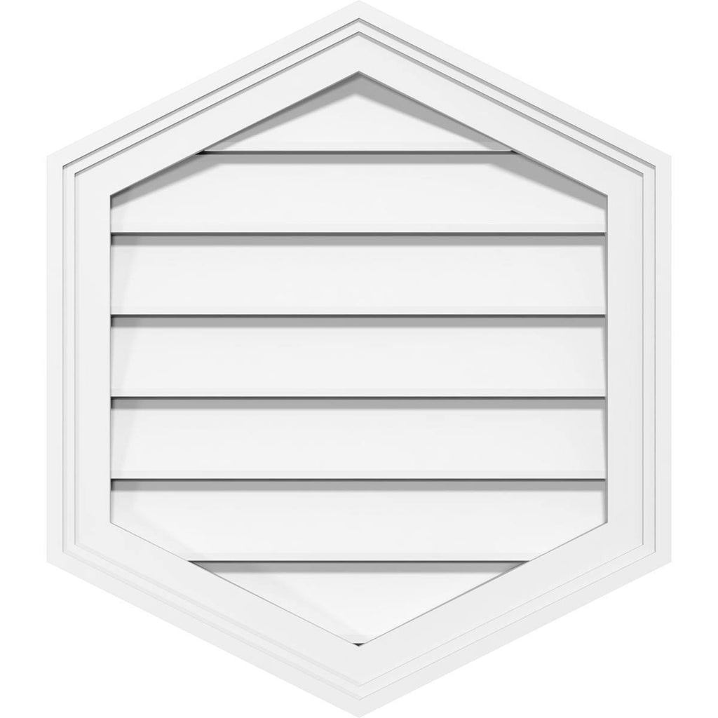 36x22W x 42x22H Vertical Peaked Surface Mount PVC Gable Vent 12/12 Pitch W54768