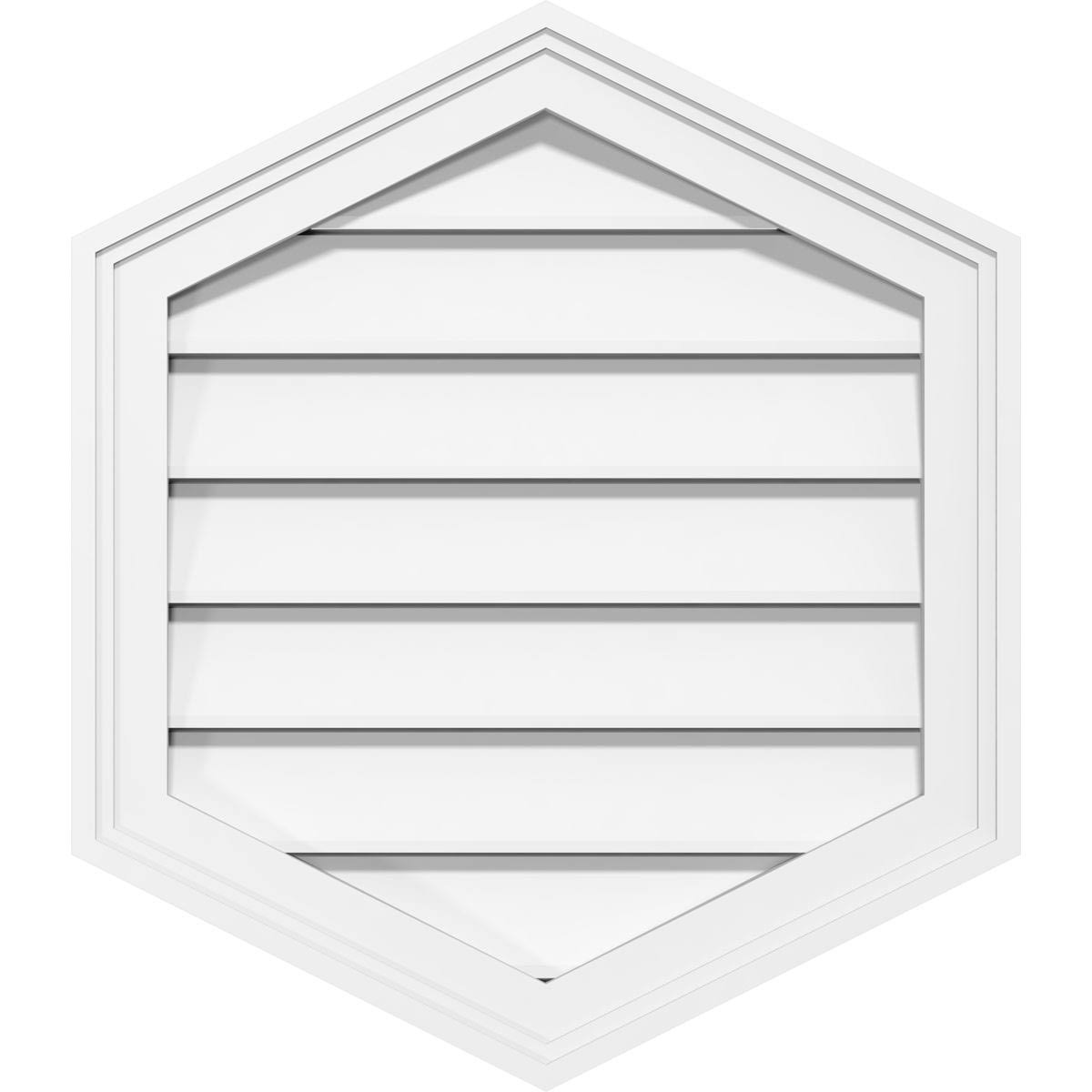 36x22W x 42x22H Vertical Peaked Surface Mount PVC Gable Vent 12/12 Pitch W54768