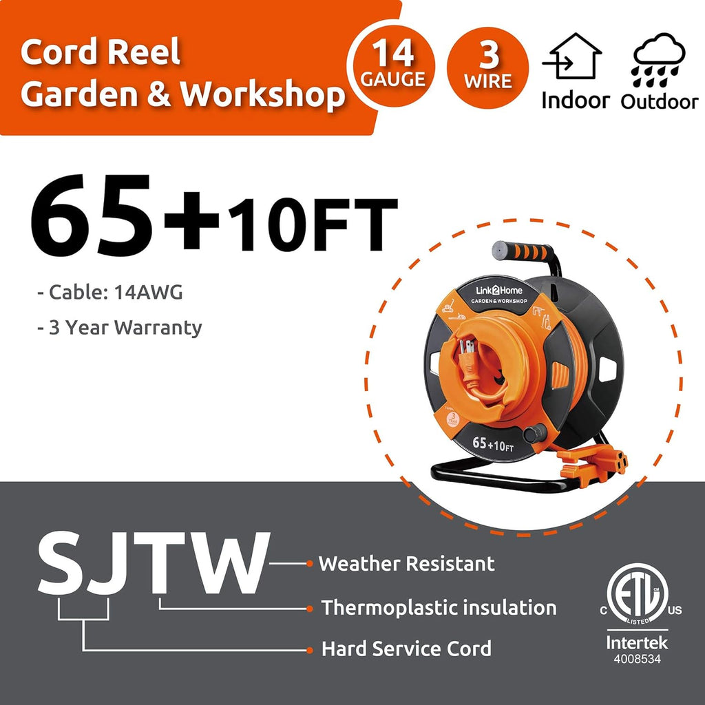 75 ft. 14 AWG SJTW Extension Cord with 4 Power Outlets P44671