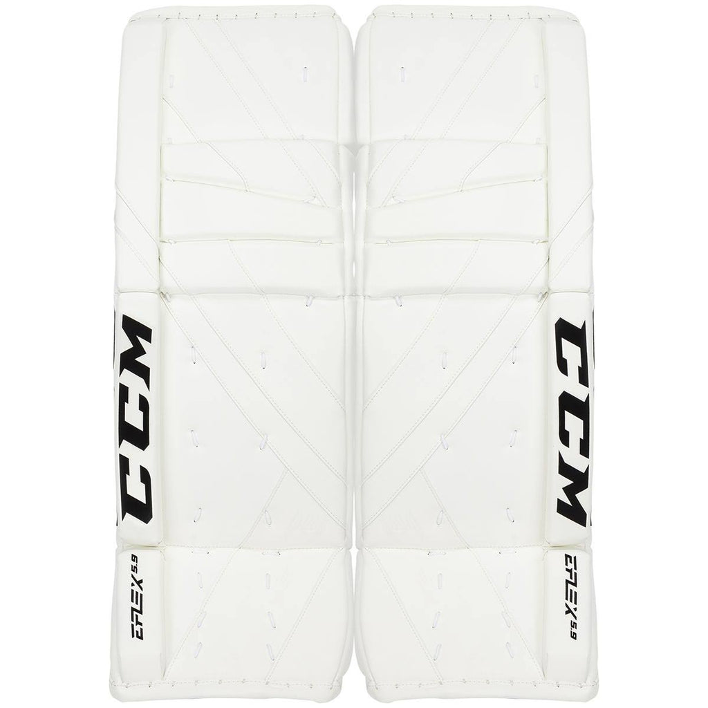 White Senior Goalie Leg Pads Size 33+1in O917799