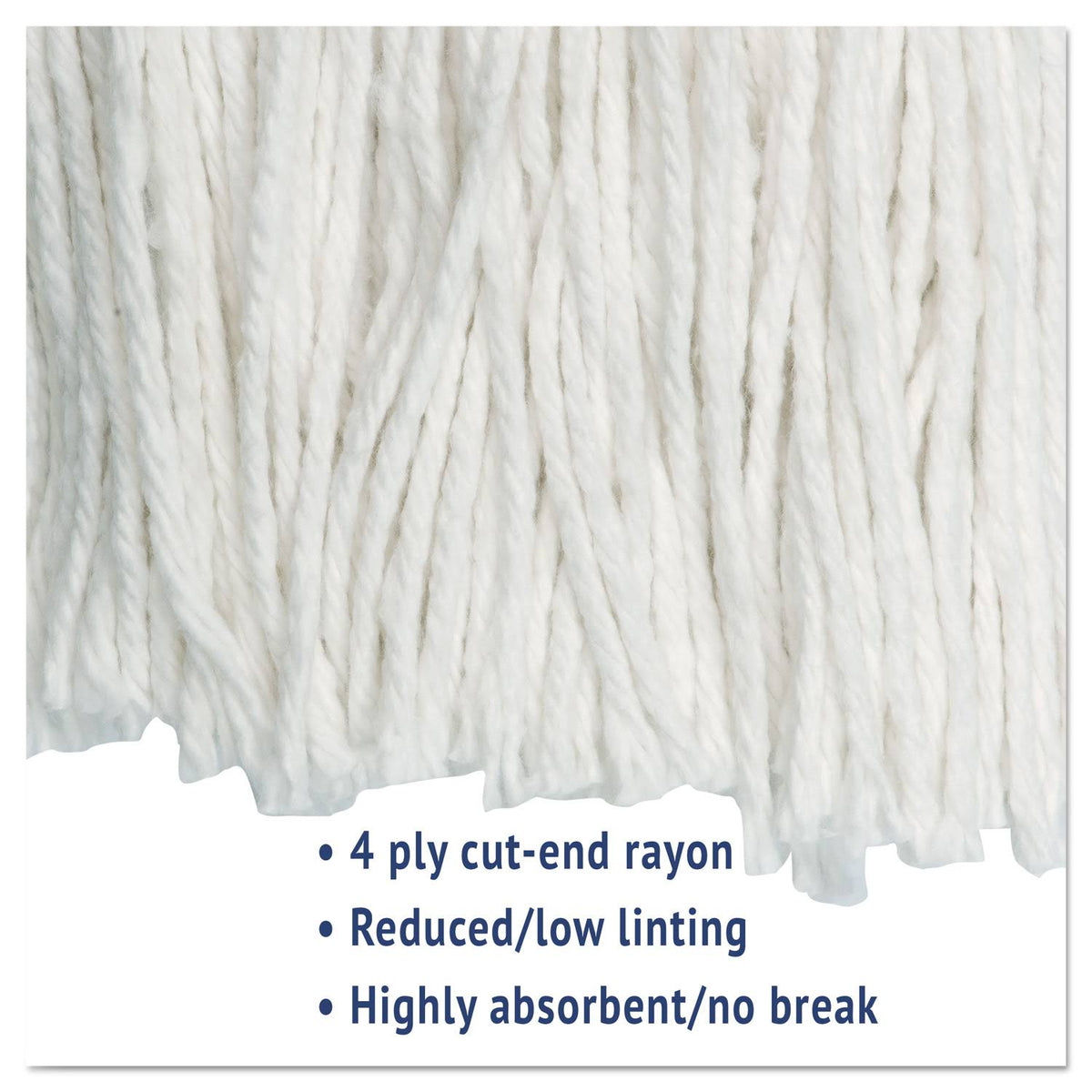 White Rayon Cut-End Wet Mop Head, 12/Carton R3464