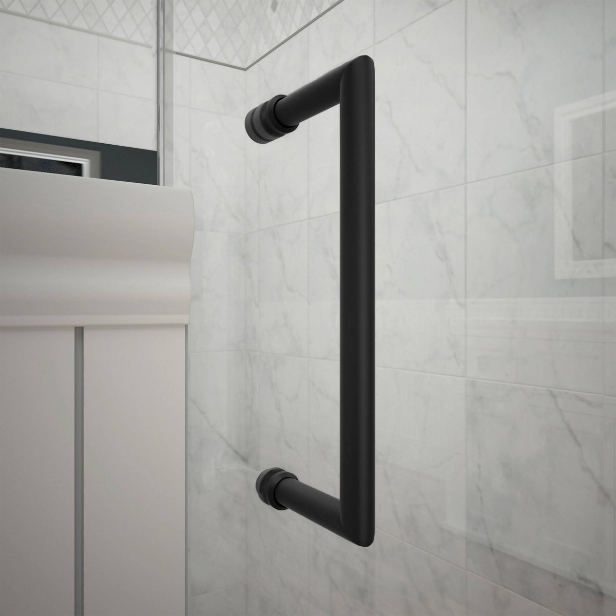 Satin Black Hinged Shower Door W491584
