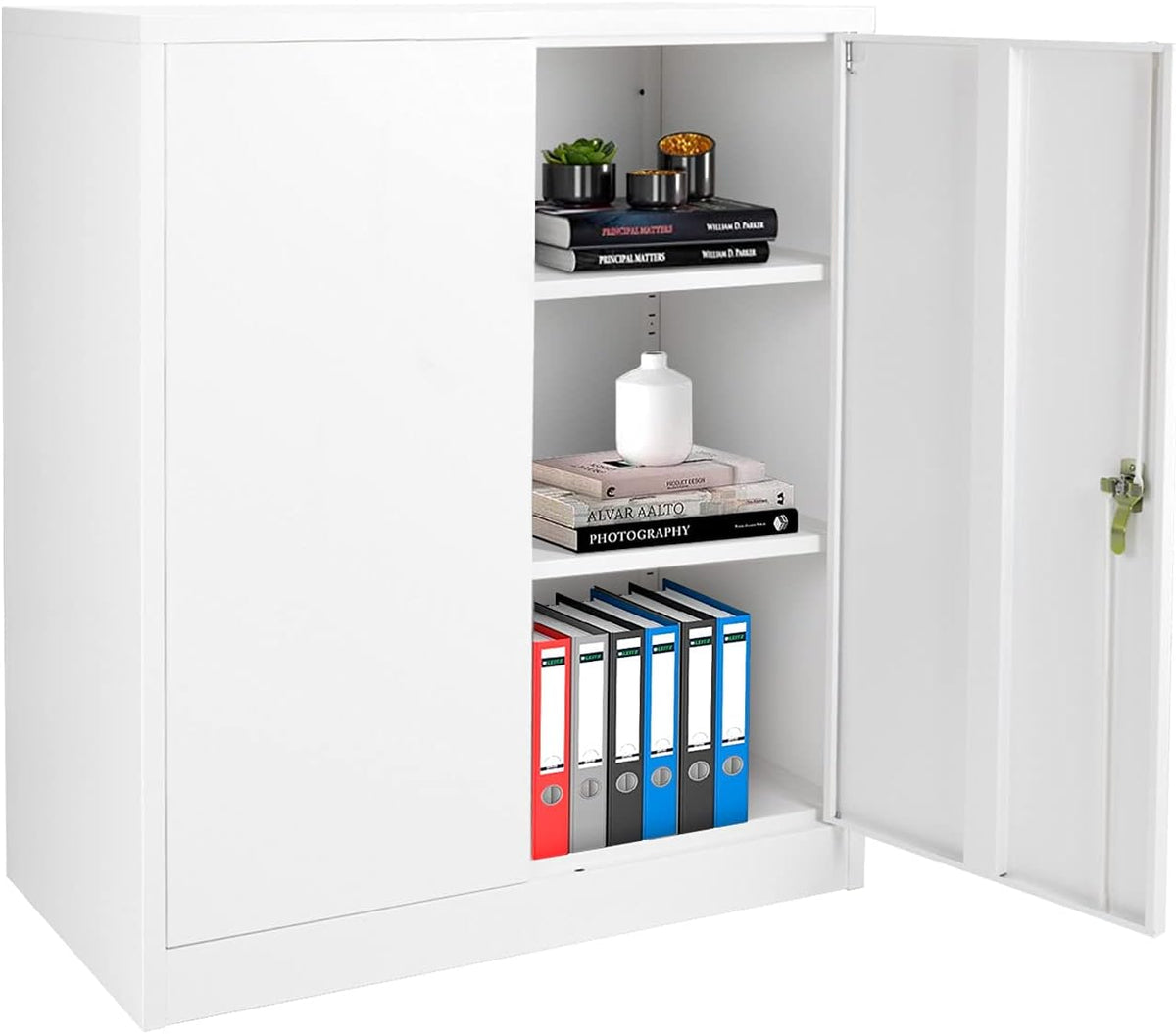 Black Metal Locking Steel Storage Cabinet with Shelves H1962