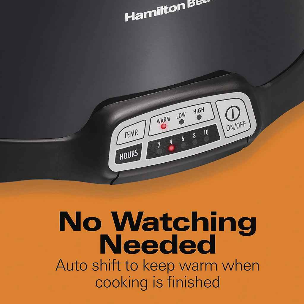 Portable 7-Quart Programmable Slow Cooker with Dishwasher-Safe Crock, Black M940462