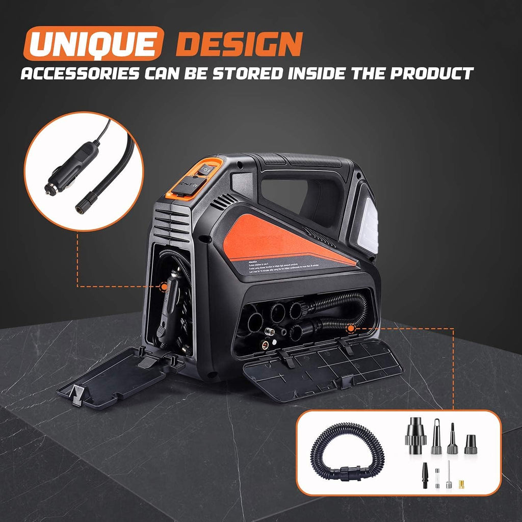 Tire Inflator Portable Air Compressor with Pressure Gauge, Pack of 2 V8411