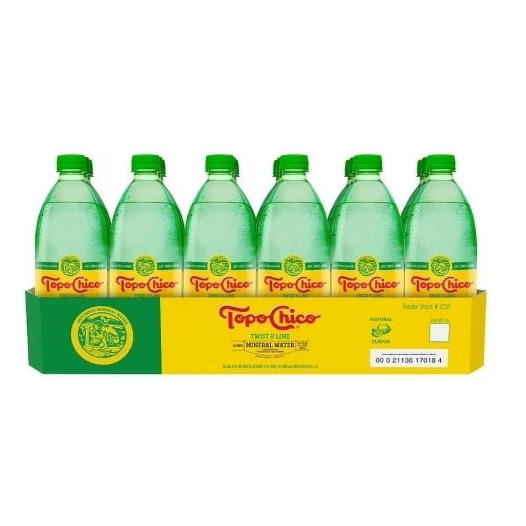 Mineral Water, Twist of Lime, 20 Fluid Ounce (Pack of 24) L22920