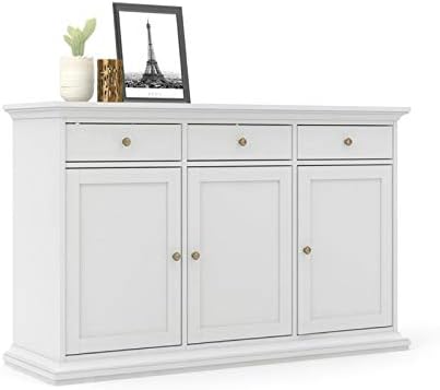 White 3 Door 3 Drawer Sideboard Cabinet V63332