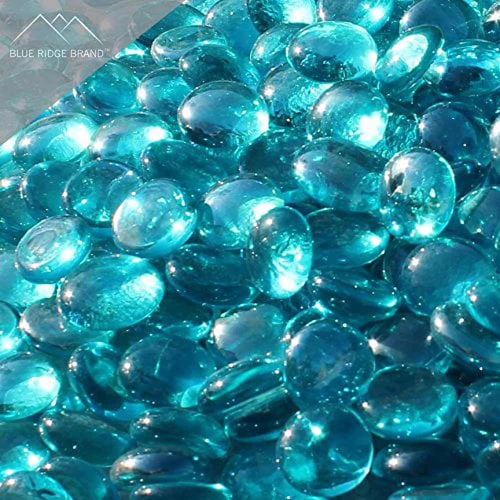 Aqua Blue Reflective Fire Glass Beads 3/4" T8565