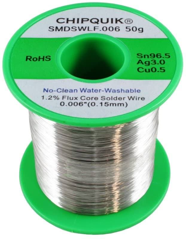 96.5/3/0.5 Tin/Silver/Copper No-Clean Solder Wire 50g A89362