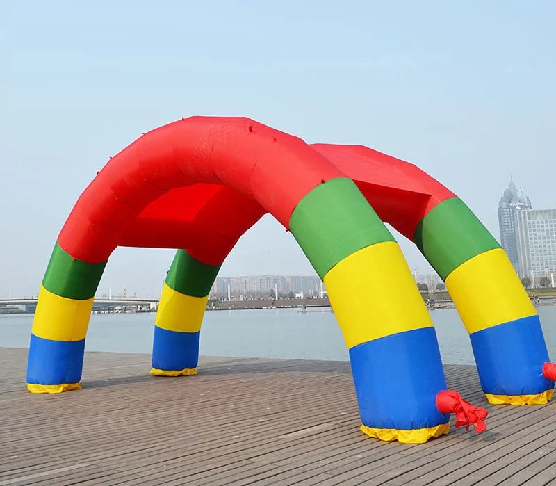 Inflatable Rainbow Twin Arches Wedding Arch Double Stander 26*13ft with Blower U31500