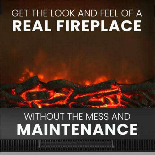 White Electric Fireplace with Entertainment Stand H747