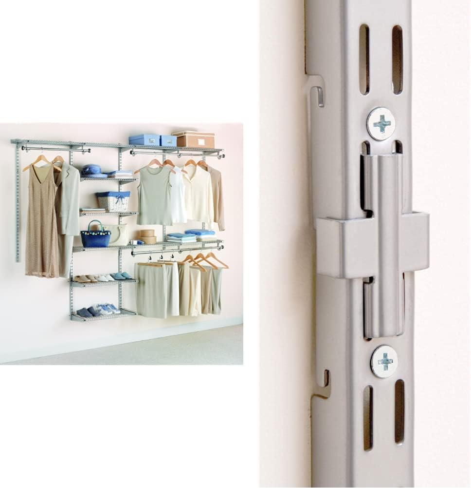 Titanium Wire Shelving Kit with Expandable Shelving and Telescoping Rods N731347