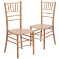 Natural Wood Stackable Chiavari Chair, 2 Pack, Brown I589