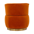 360 Degree Swivel Cuddle Barrel Accent Sofa Chair, Round Armchair with Wide Upholstered Fluffy Velvet Fabric Chair T96425