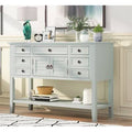 Light Blue Console Table with 7 Drawers and 1 Cabinet G11095