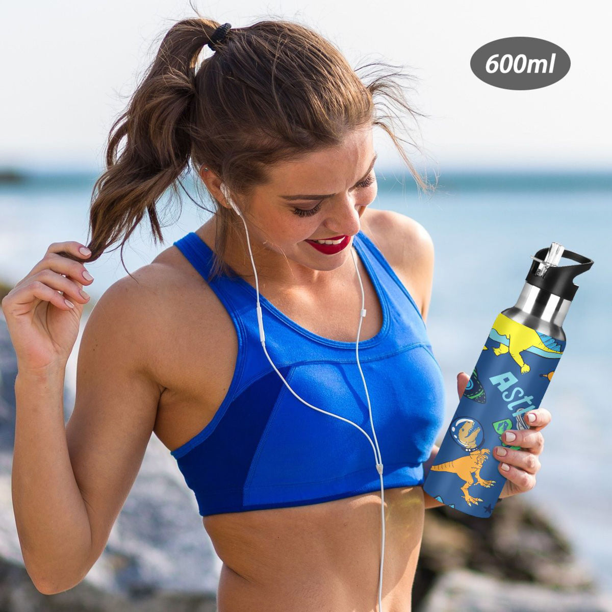 Stainless Steel Insulated Thermos Vacuum Flask Water Bottle with Straw Lid G5754