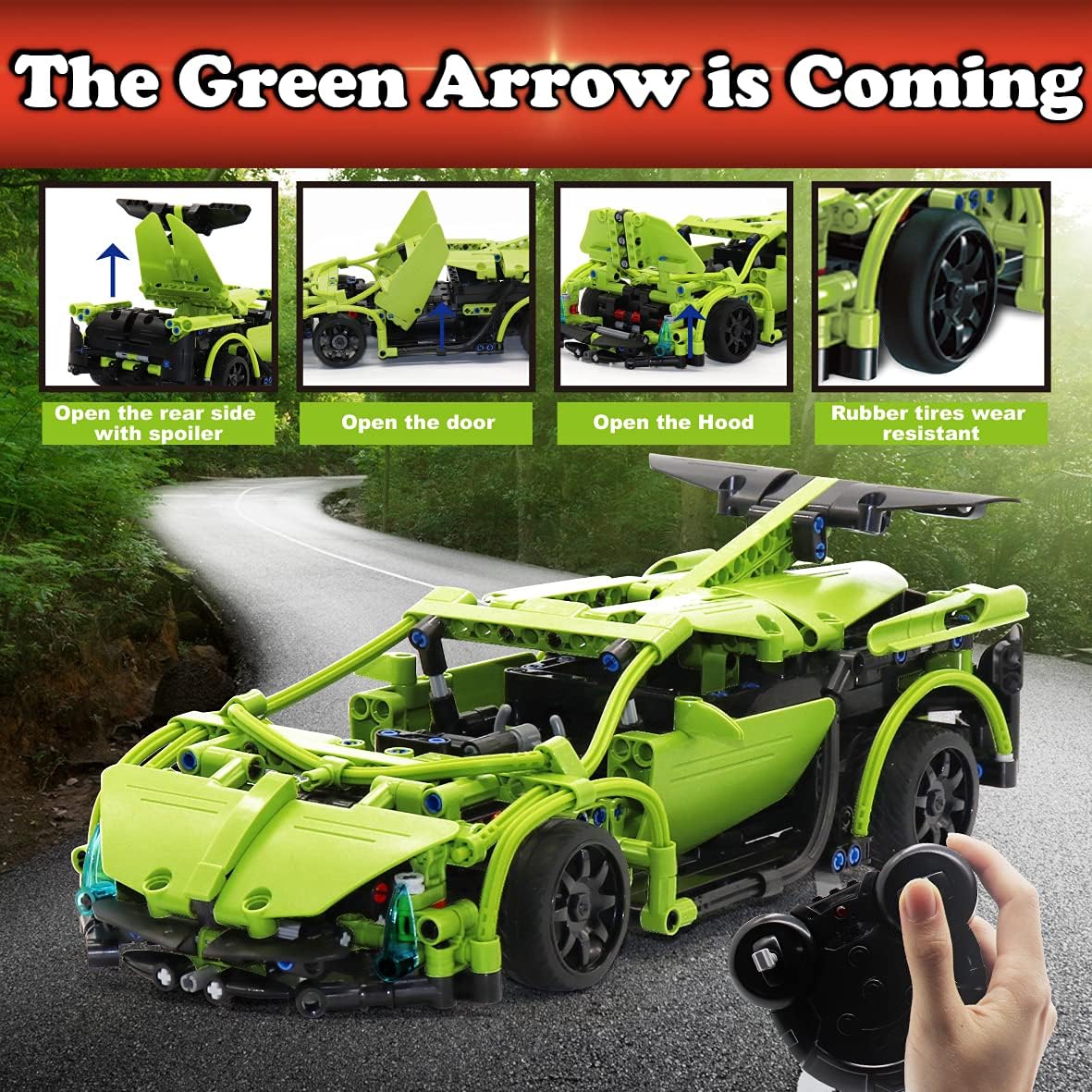 Build Your Own RC Car Kit, 453pc Stem Building Sets Z151