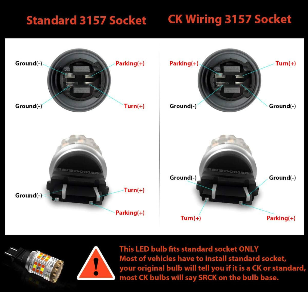 3157 LED Turn Signal Light Bulb Amber Yellow (Pack of 2) E233492