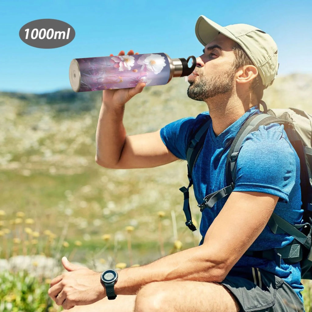 20 oz Insulated Stainless Steel Water Bottle with Straw Lid L2178