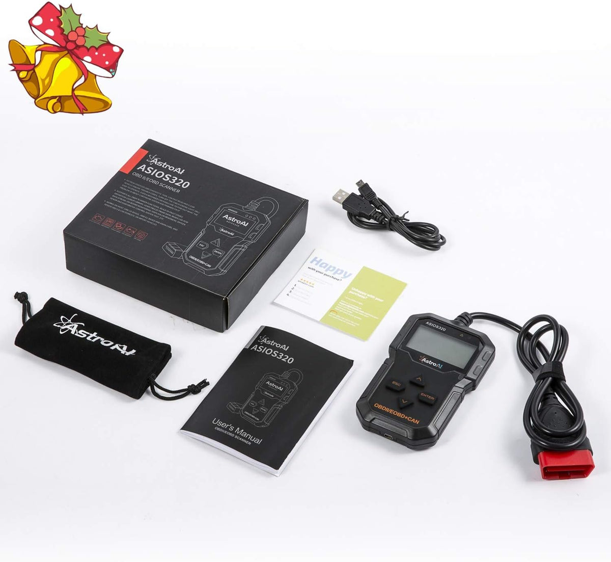 Black OBD2 Scanner Car Diagnostic Tool H406