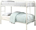 White Metal Twin Over Twin Bunk Bed D708