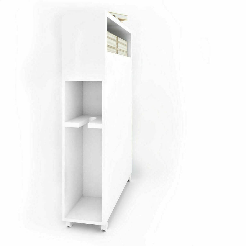 White Wooden Storage Cabinet Organizer with 4 Casters G8316