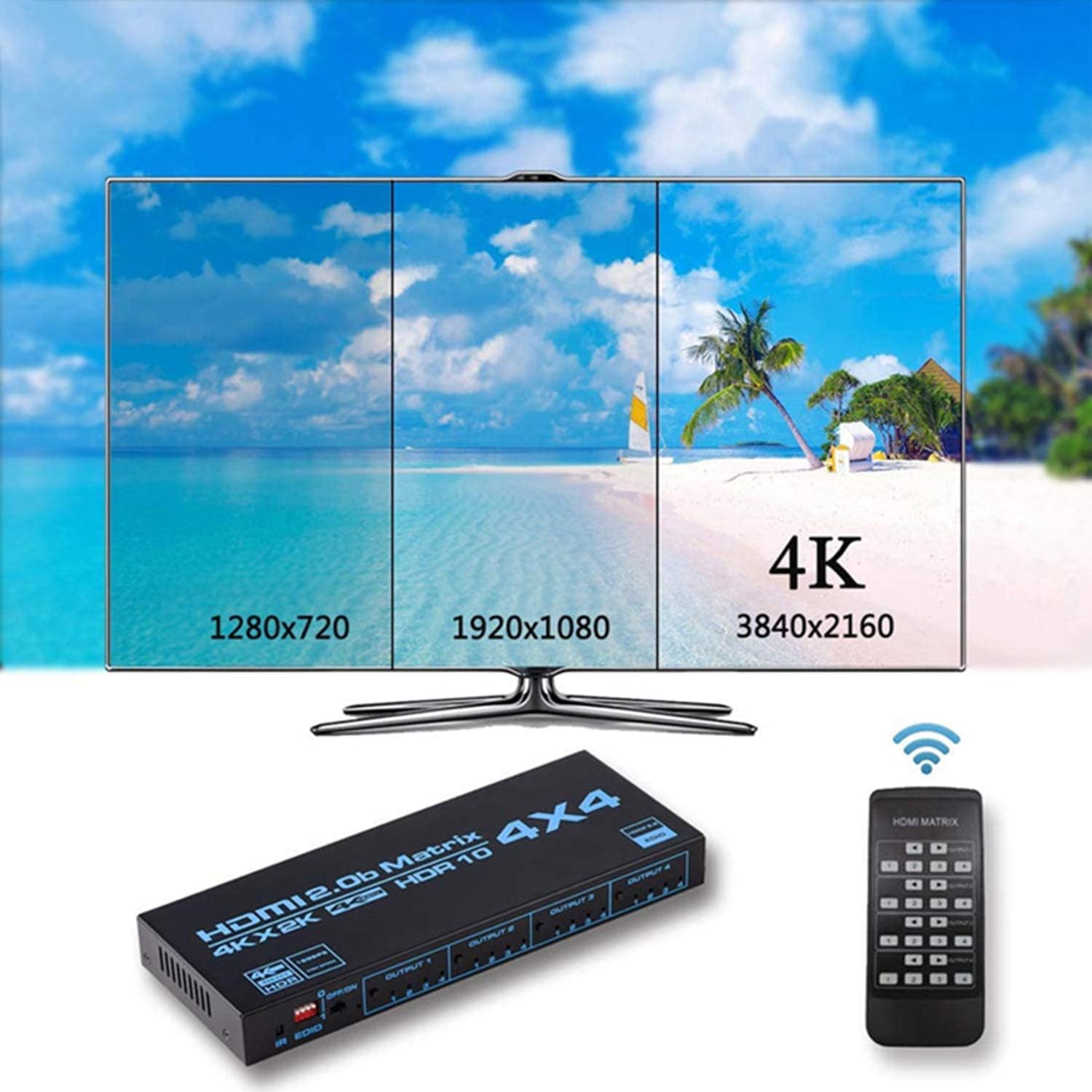 4K HDMI Matrix Switcher 4x4 with Infrared Remote Control L941779