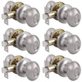 Brushed Nickel Oval Passage Door Knobs 6 Pack V619470