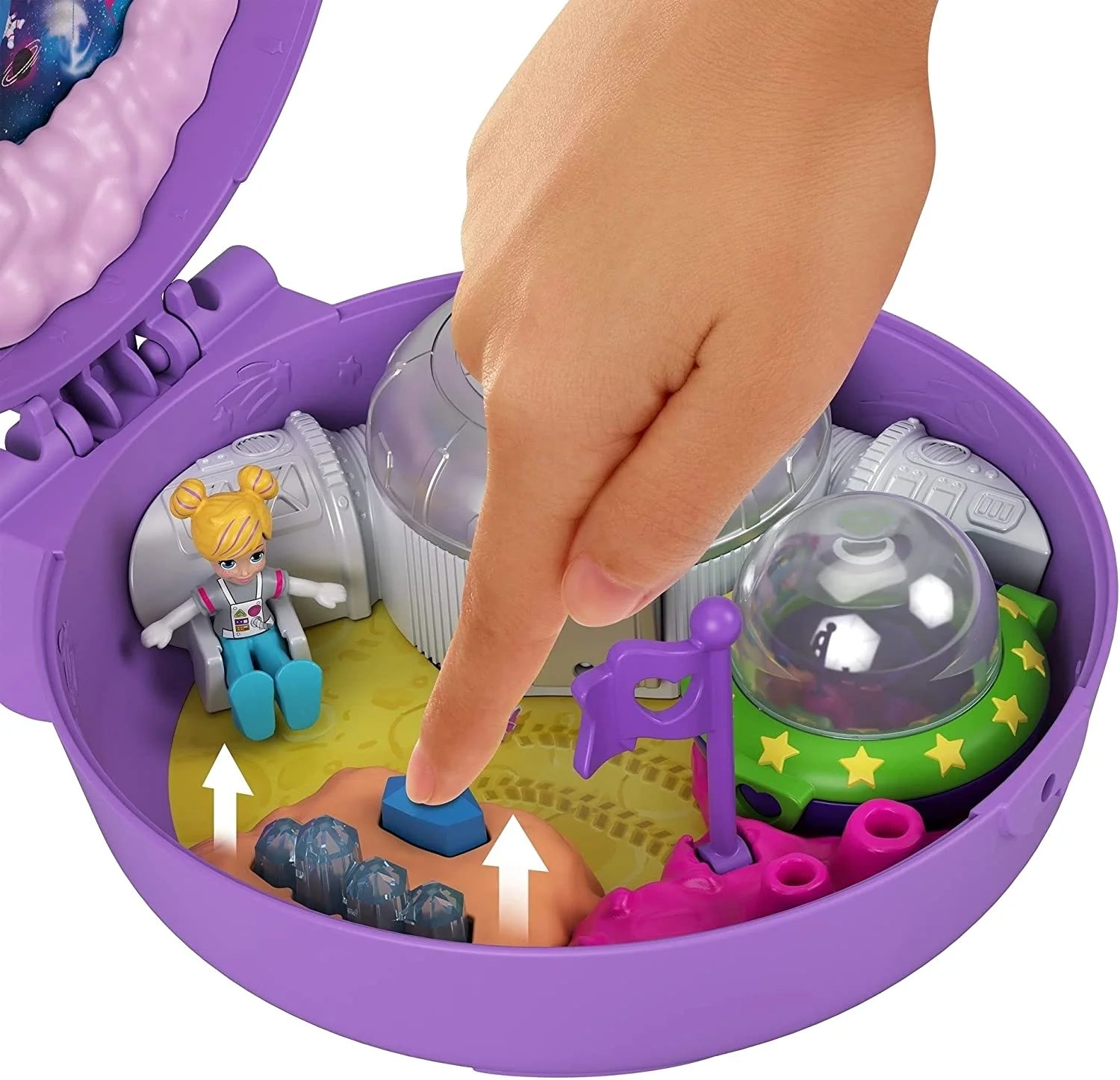 Compact Travel Toy Playset with 2 Micro Dolls and Toy Car K654781