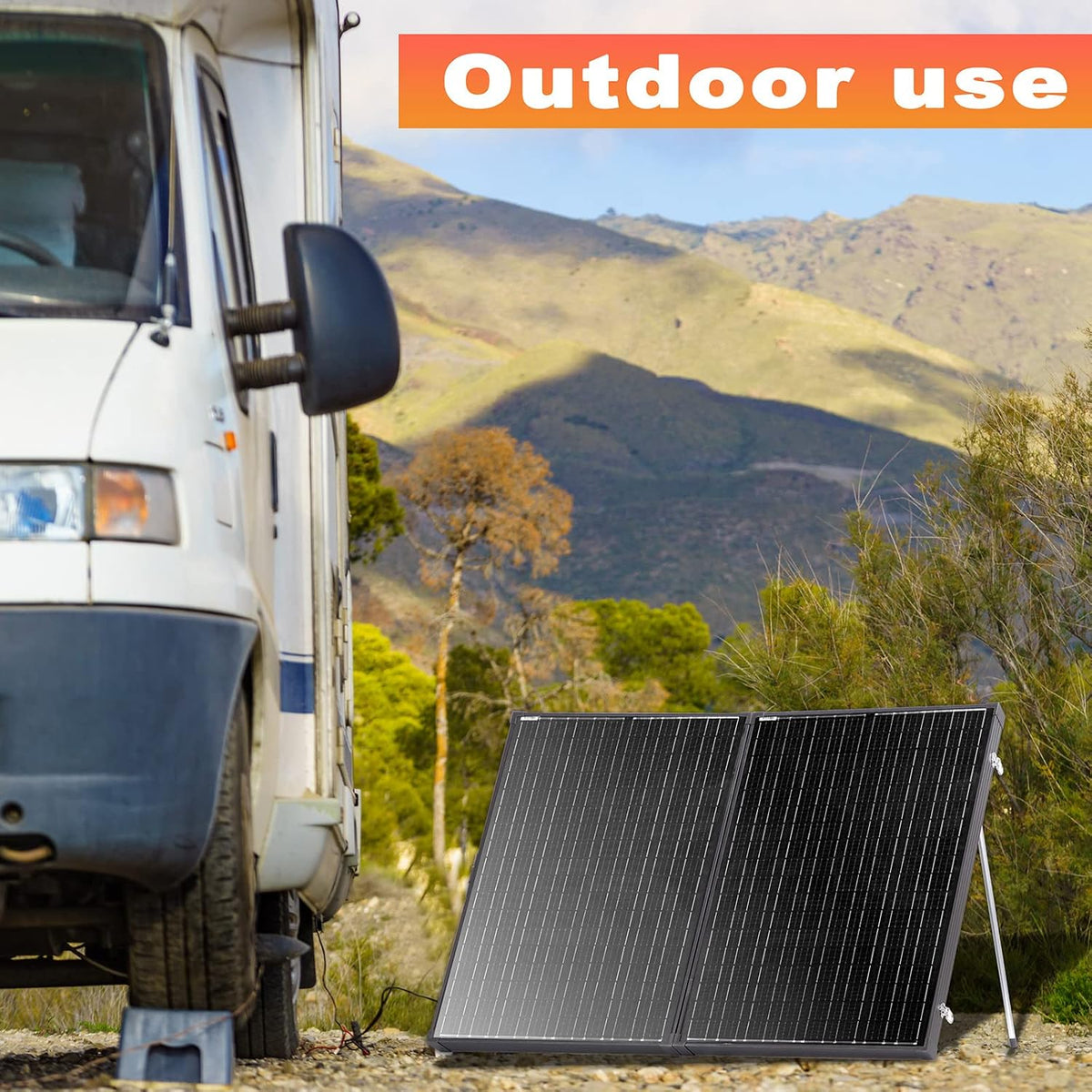 200 Watt 12 Volt Monocrystalline Portable Foldable Solar Panel Suitcase with Waterproof 30A Charger Controller T7440
