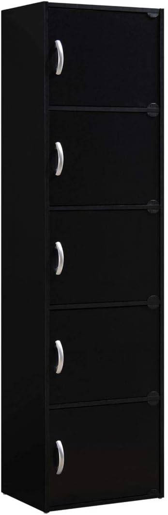 Black 5-Shelf Bookcase Cabinet H11546