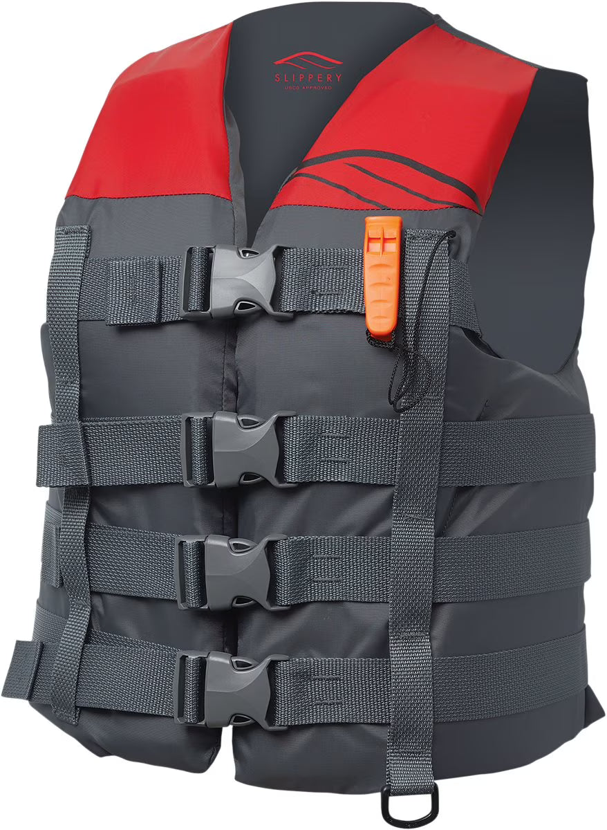 Charcoal/Red Nylon Life Vest 4XL/Plus H4761