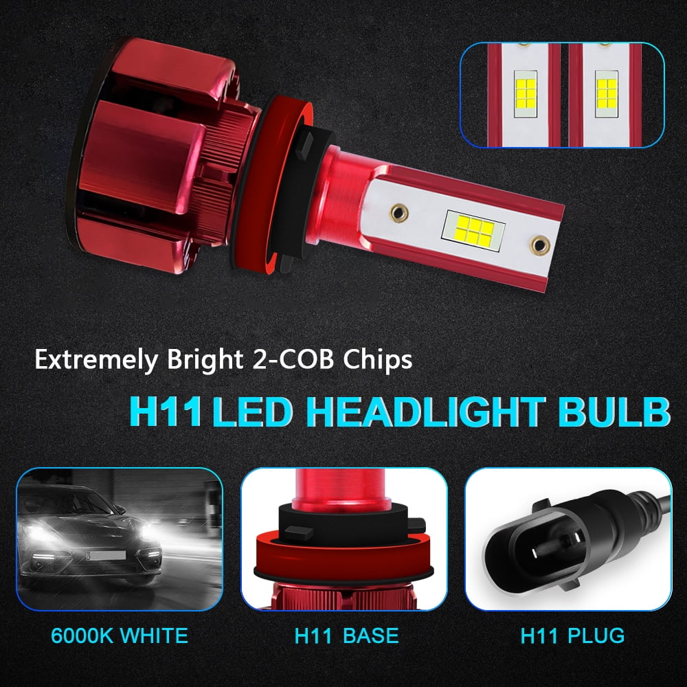 9005 High + H11 Low Beam + H11 Fog Beam LED Headlight Bulbs 6000K Cool White Z649109