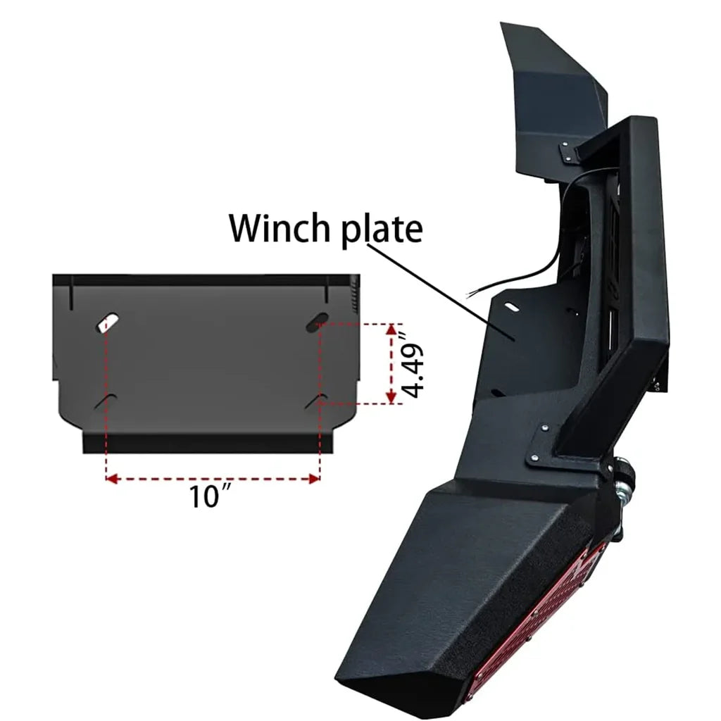 Front & Rear Bumper Combos with Winch Plate LED Work Lights C26762