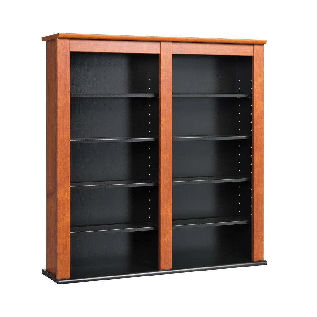 Black Double Floating Media Wall Storage Shelf K731971