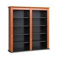 Black Double Floating Media Wall Storage Shelf K731971