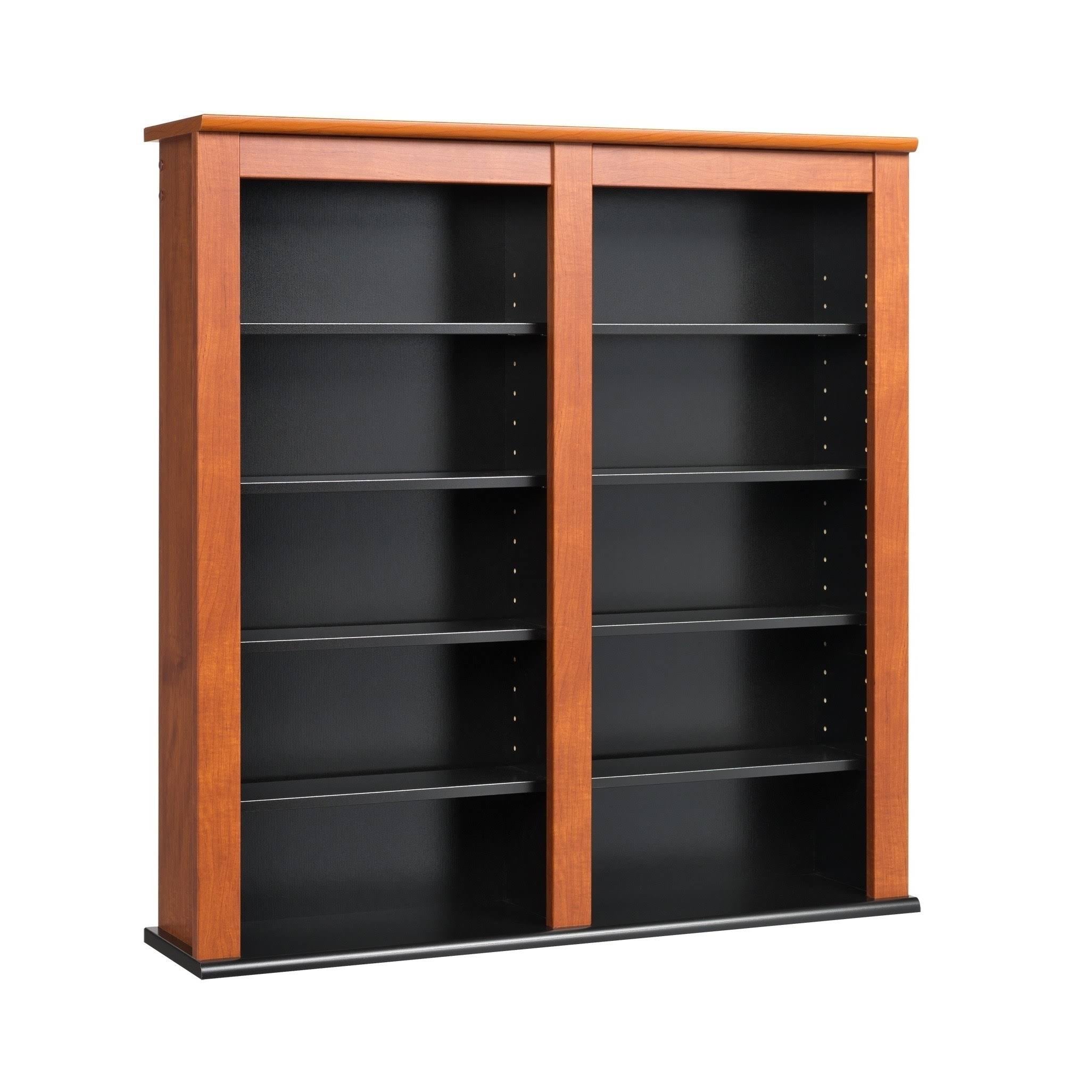 Black Double Floating Media Wall Storage Shelf K731971