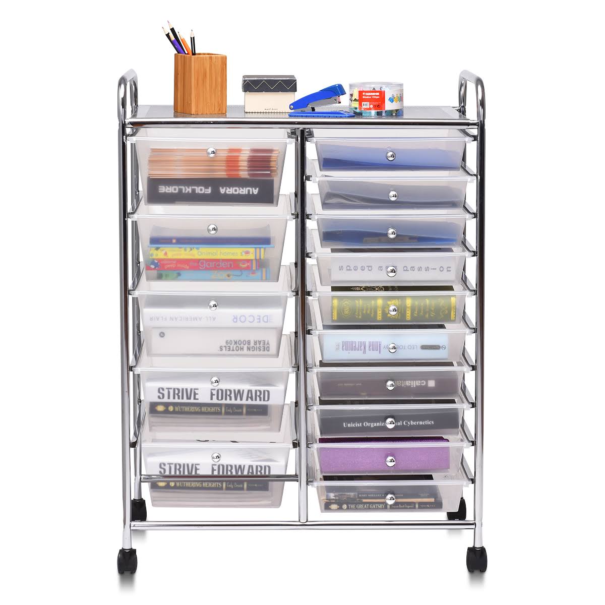 15 Drawer Rolling Storage Cart Organizer L861